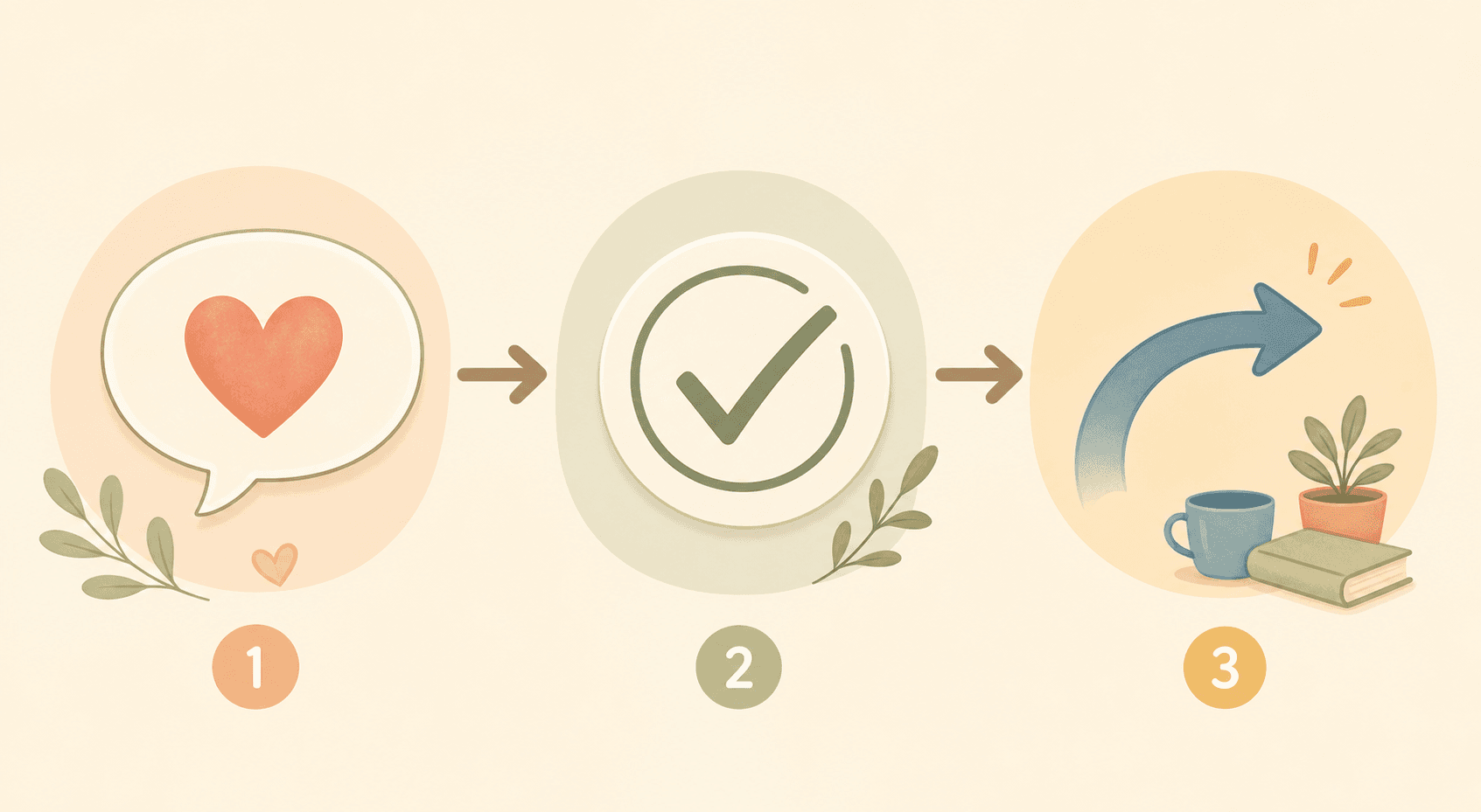 A three-stage flow diagram showing the core response framework: Validate the emotion, Answer briefly and calmly, Redirect to a different activity.