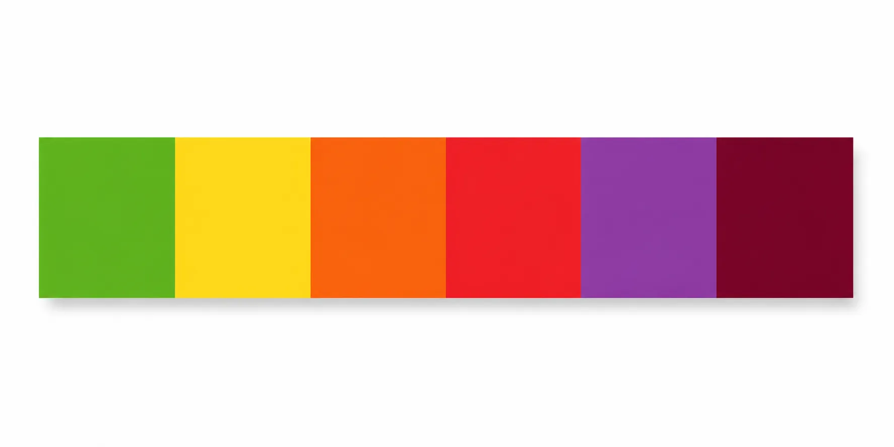 Six Air Quality Index color bands from green through maroon