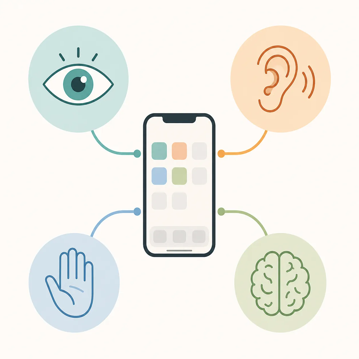 A smartphone accessibility framework linked to seeing, hearing, dexterity, and memory needs
