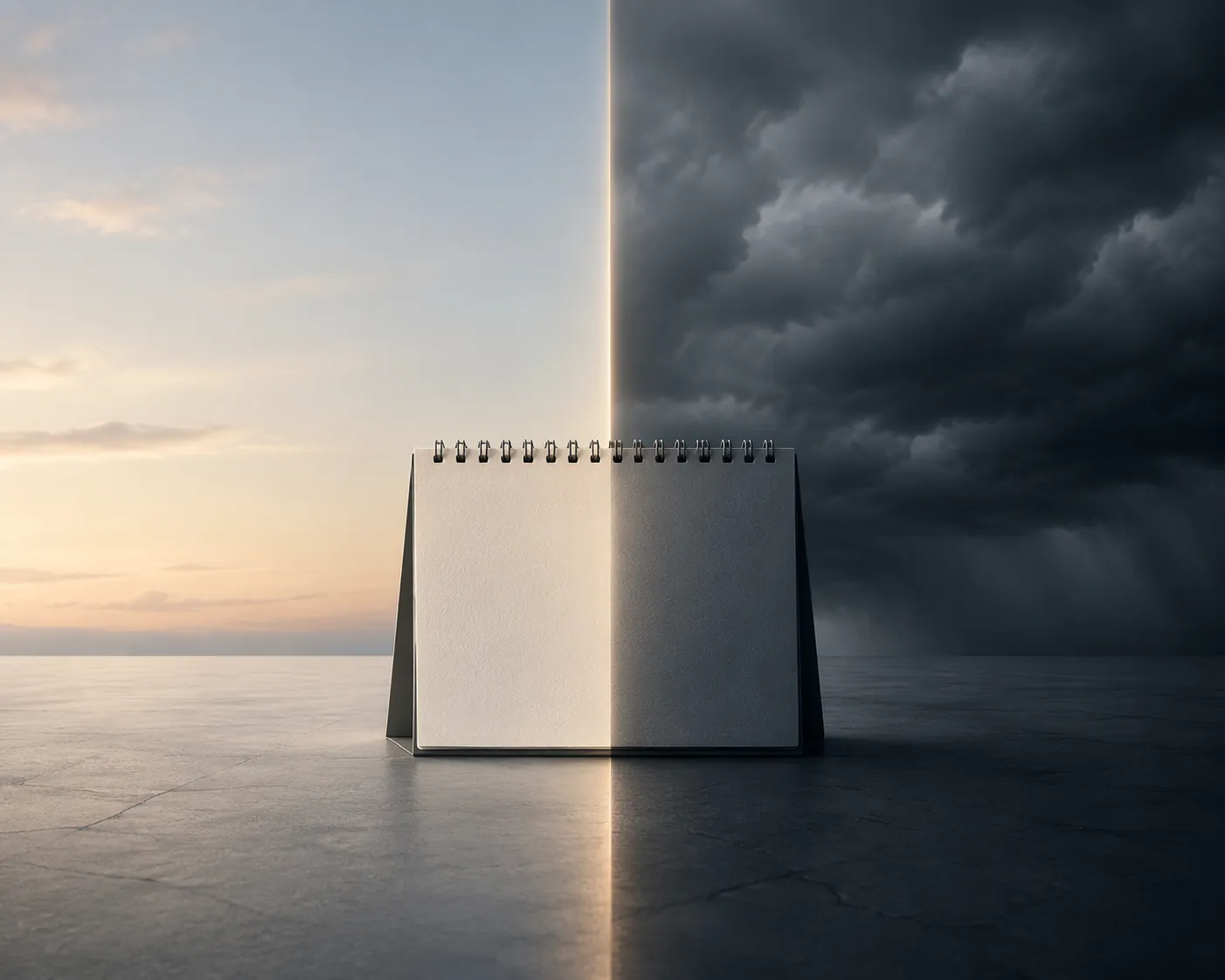 Calendar deadline beside a dark storm cloud, showing the importance of buying coverage before a storm is named