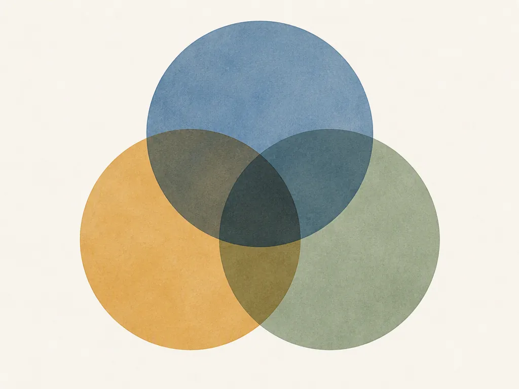 Overlapping circles representing depression, dementia, and age-related decline