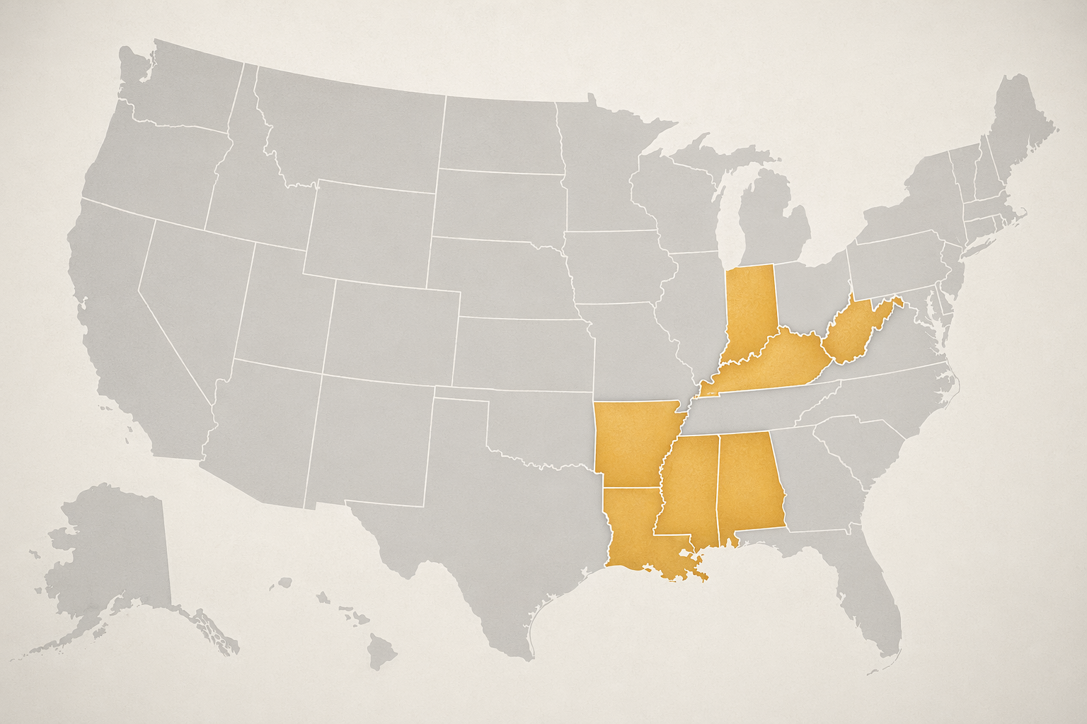 Map highlighting Mississippi, West Virginia, Kentucky, Indiana, Arkansas, Louisiana, and Alabama as high Social Security dependency states