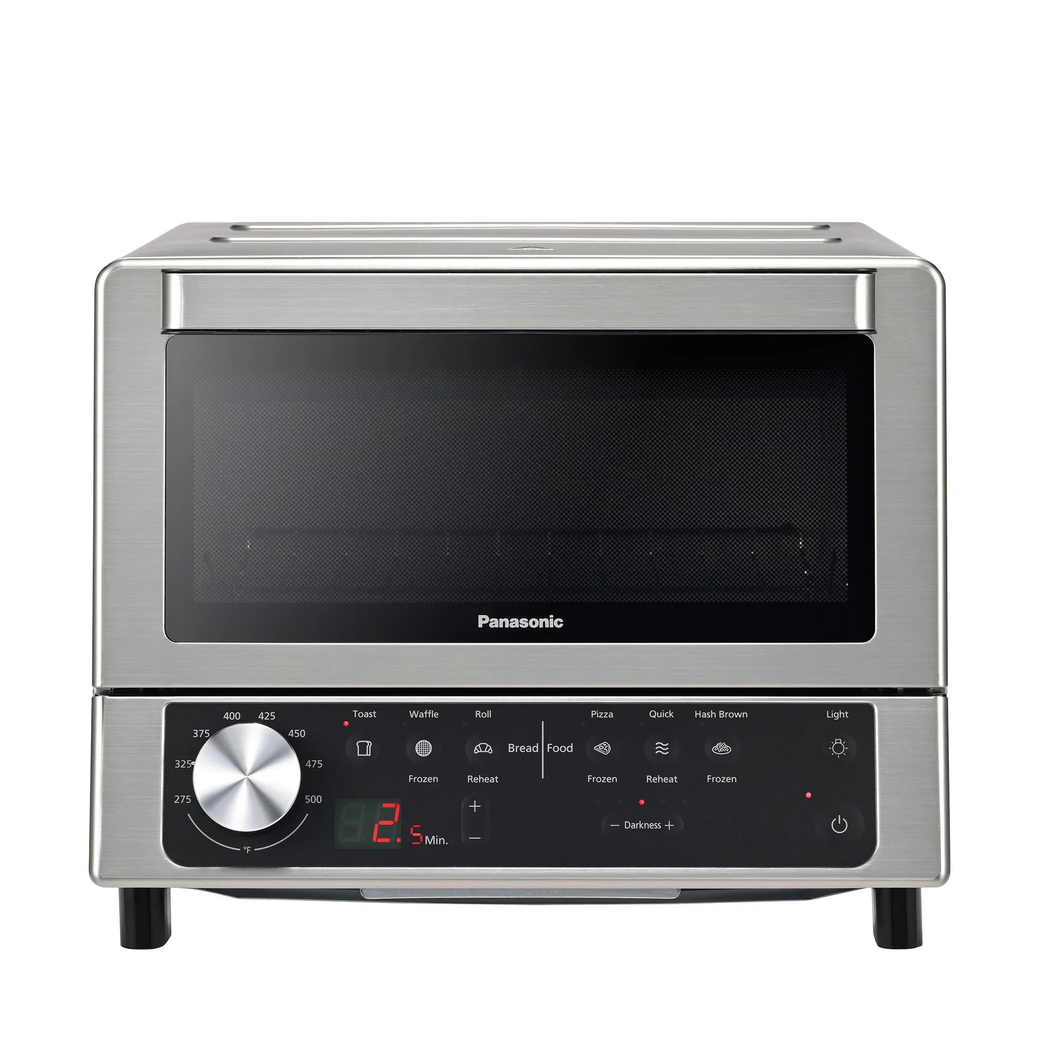 Silver Panasonic FlashXpress NB-G200 toaster oven on a white background