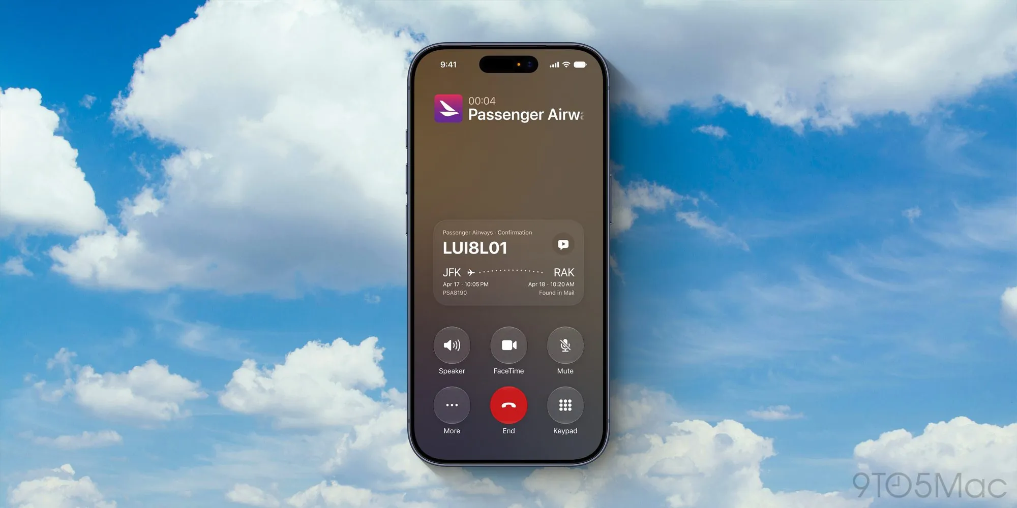 iPhone call screen showing Southwest flight details surfaced by iOS 27 Call Context