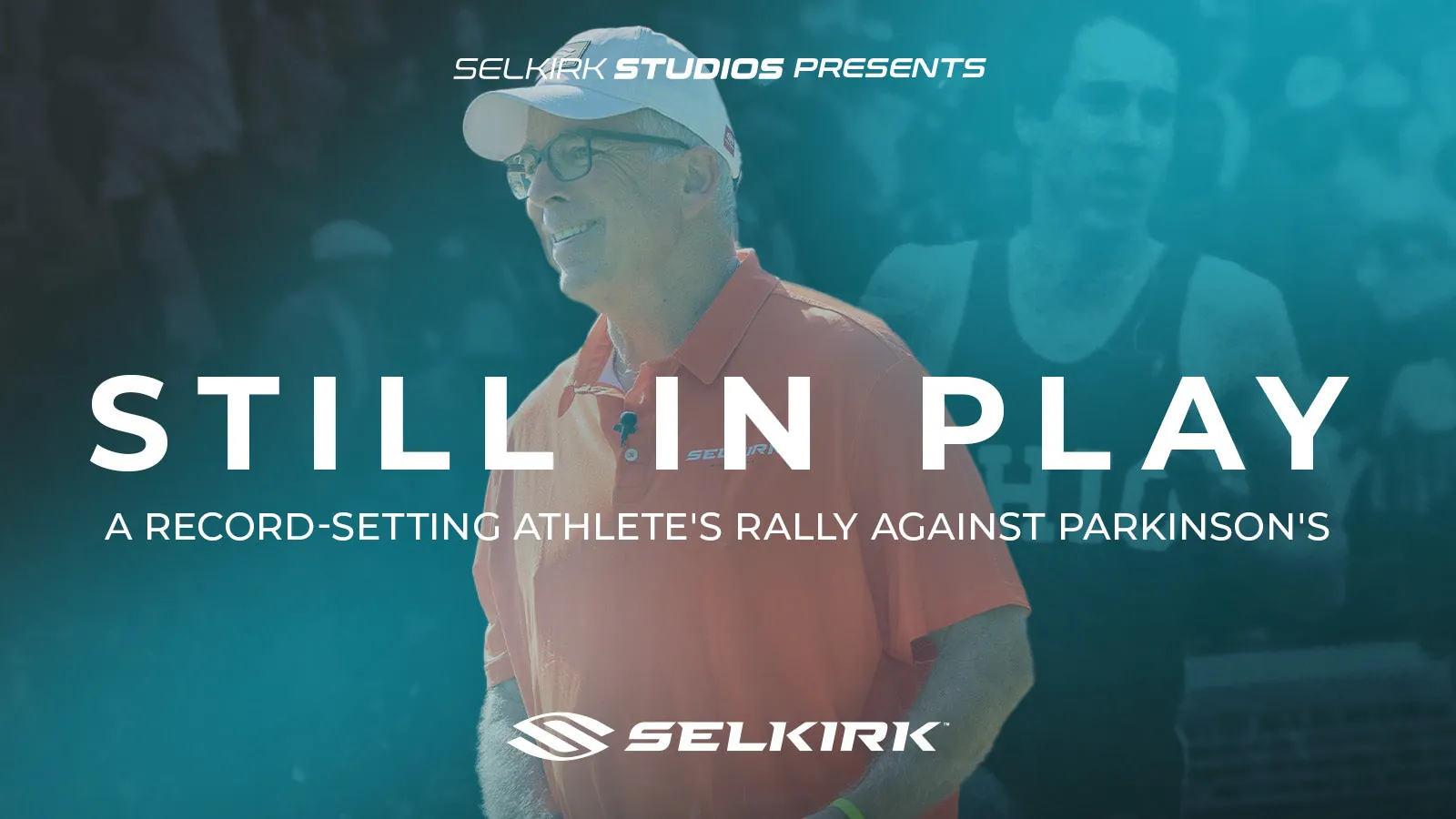 Scott Rider holding a pickleball paddle on an outdoor court in the Still in Play documentary thumbnail