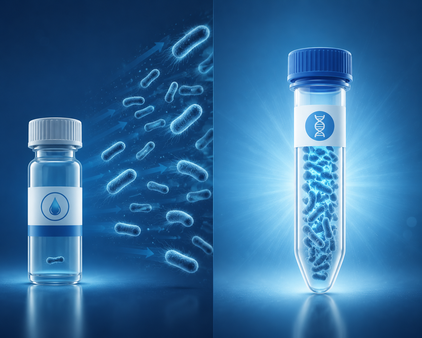 Medical illustration comparing urinary antigen testing with PCR testing for Legionella detection