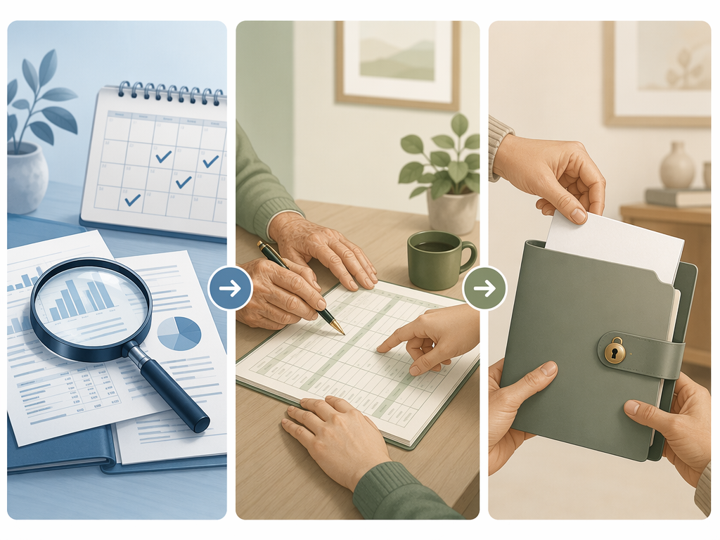 Illustration of monitoring, shared decision-making, and delegated financial management