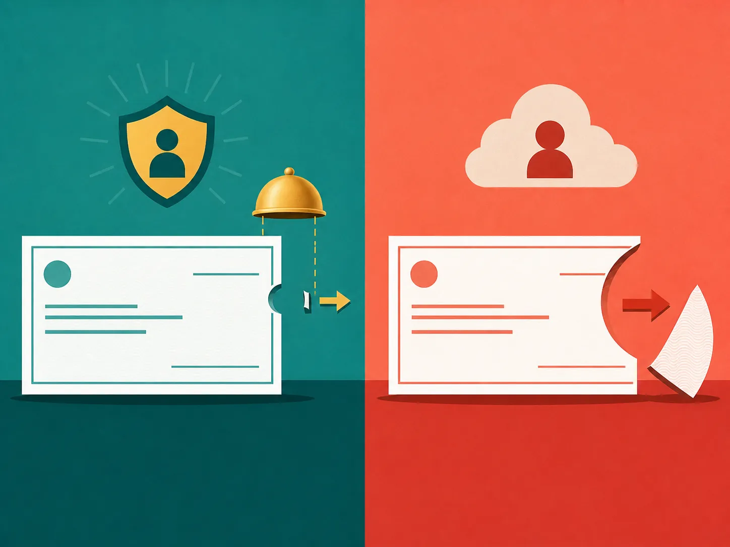 Side-by-side illustration comparing a capped premium increase with a full standard premium deduction