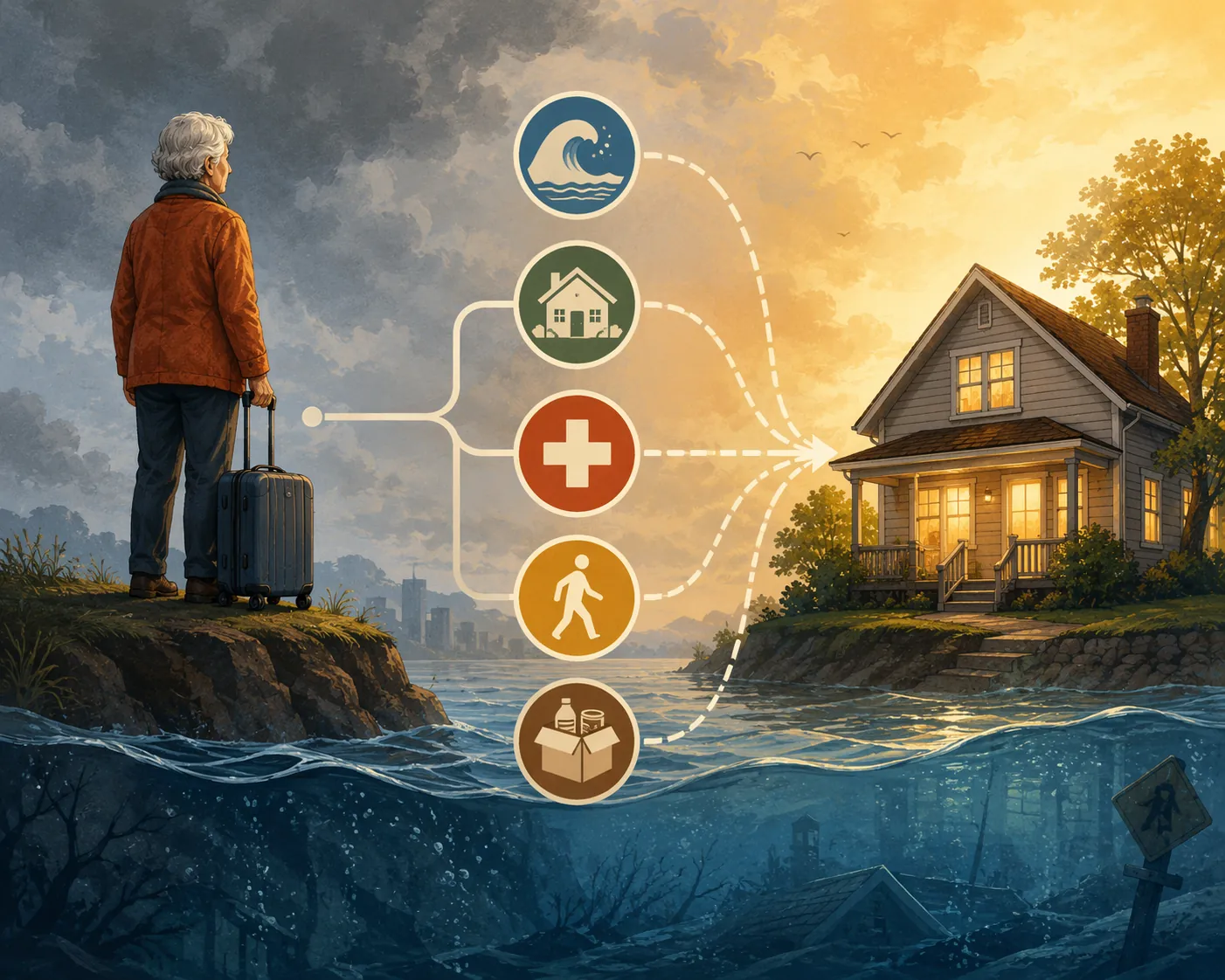 A Stay-or-Go Flood Evacuation Guide for Elderly Homeowners