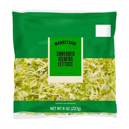 Marketside Classic Iceberg Salad bag with product label visible