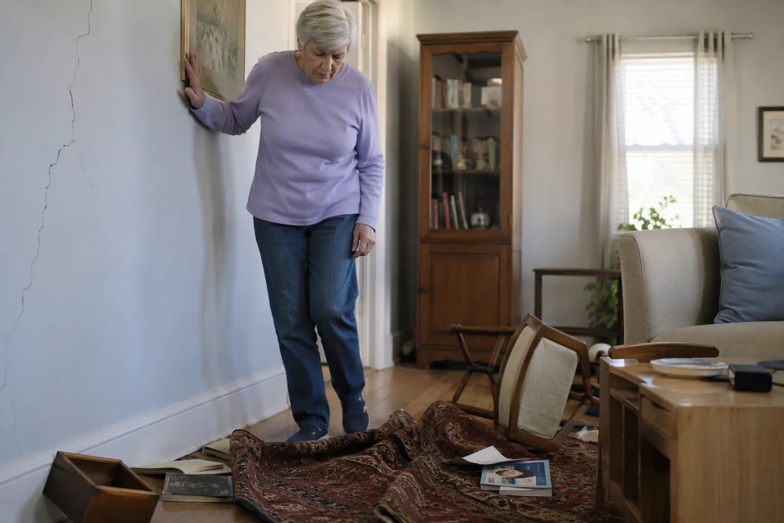 Long-Term Fall Prevention for Elderly Earthquake Survivors