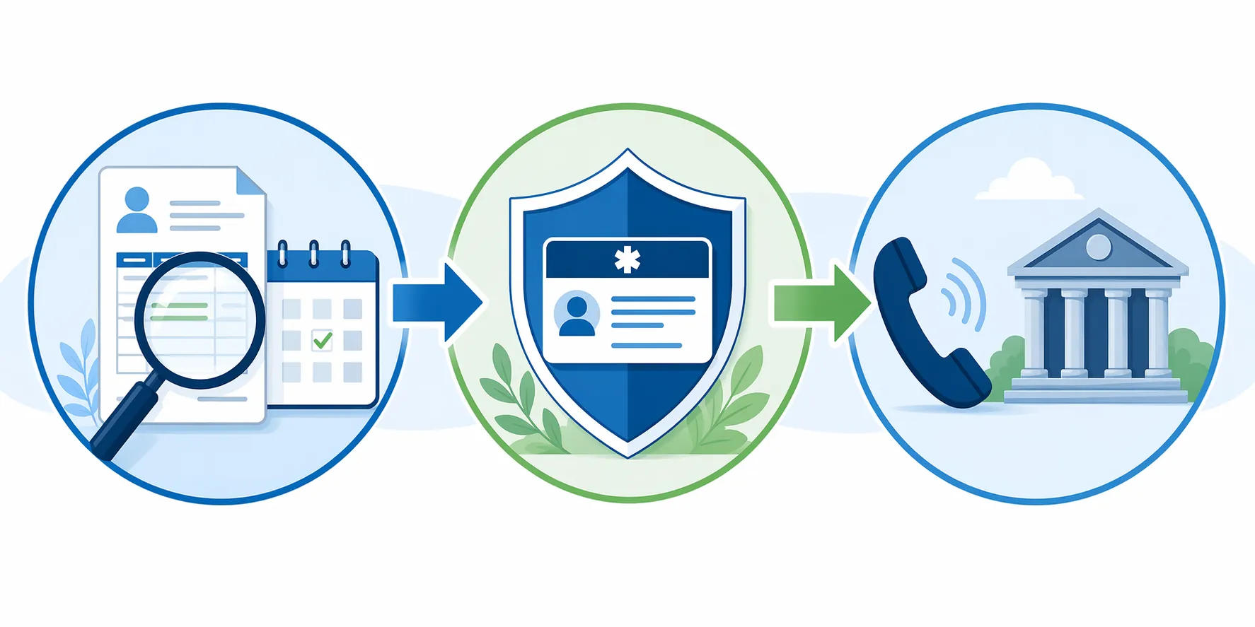 Illustration of the Detect, Protect, and Report workflow for Medicare fraud prevention