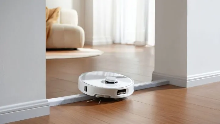Roborock Qrevo Curv lifting over a raised door threshold