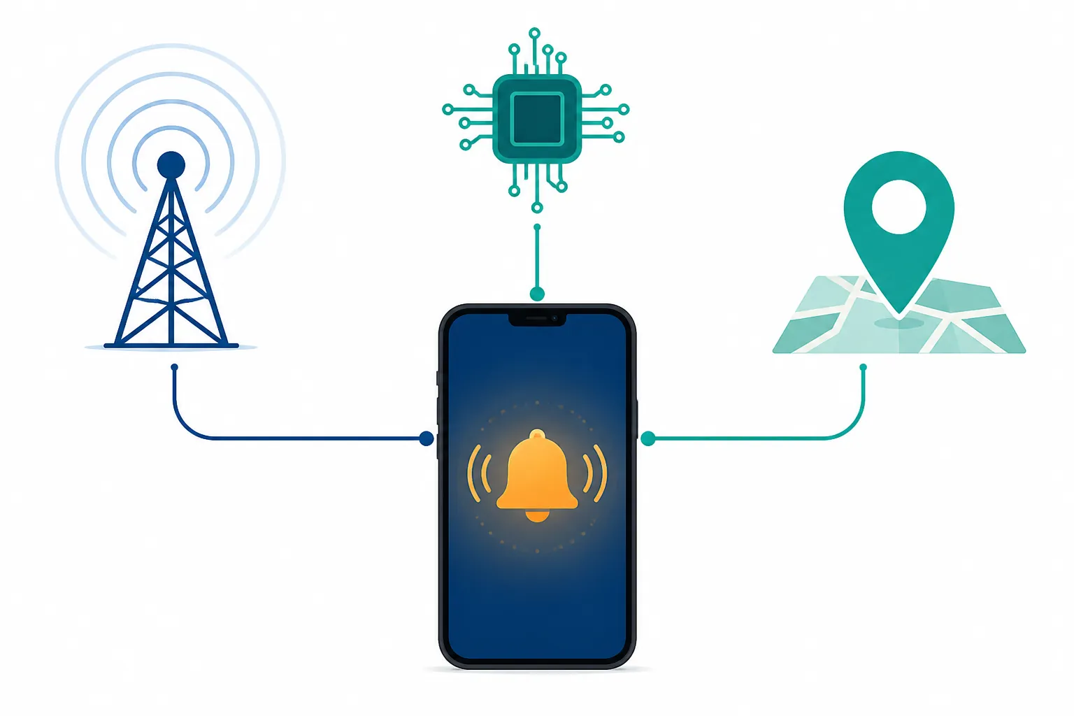 Three official earthquake alert channels converging into one smartphone