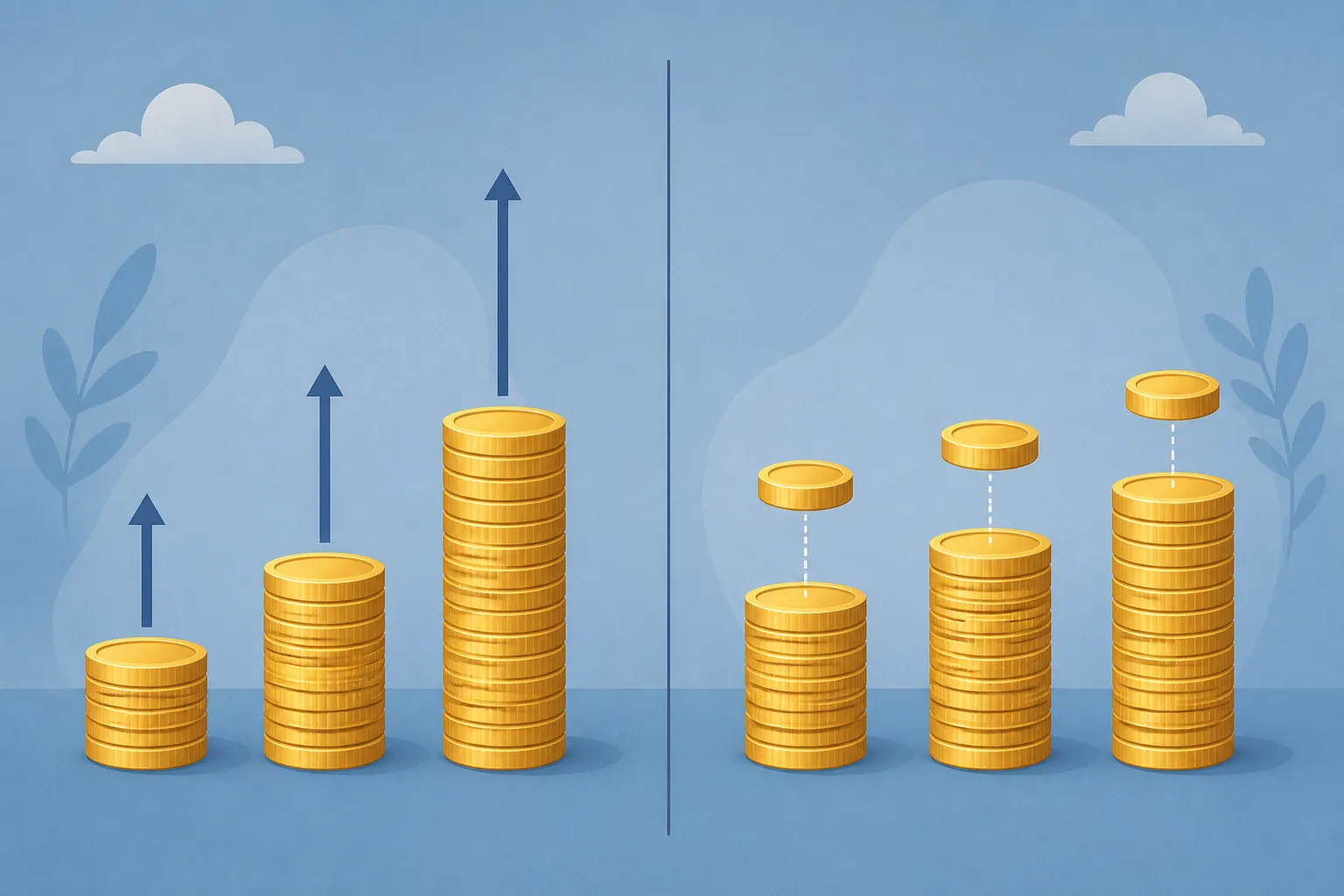 Side-by-side comparison of equal-percentage growth and equal-dollar raises