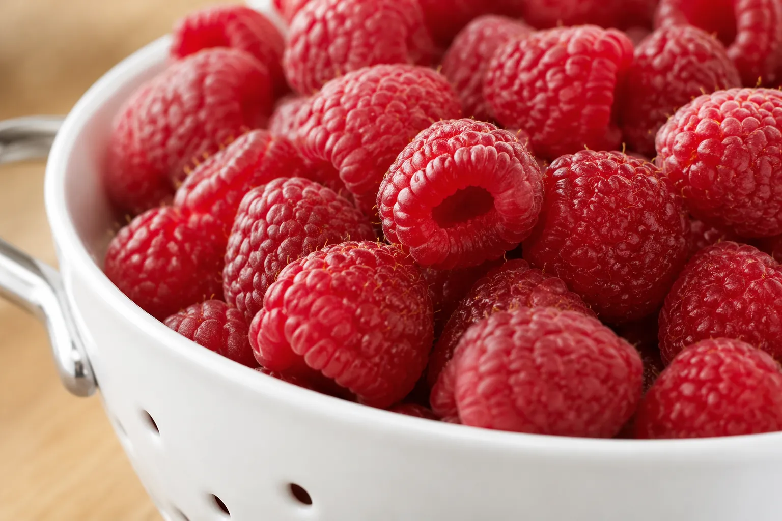 Close-up of raspberries showing their bumpy surface and crevices
