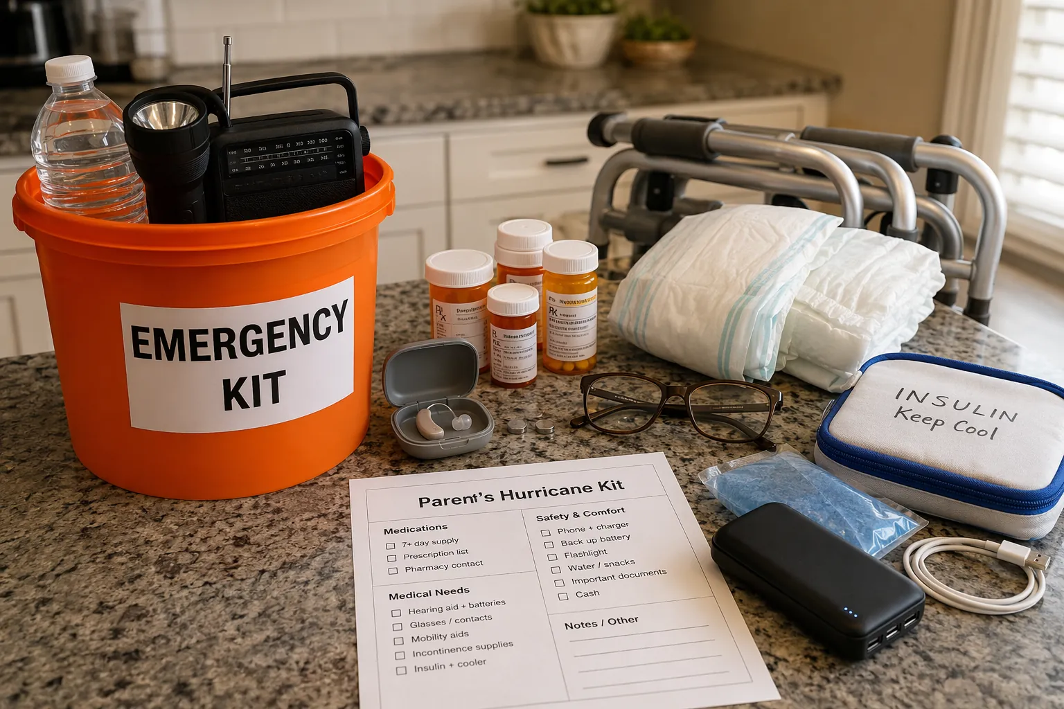 How to Build a Hurricane Emergency Kit for an Elderly Parent