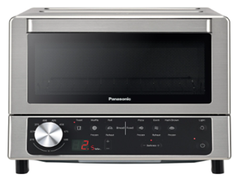 Panasonic NB-G200 FlashXpress toaster oven shown from the front with its power cord visible