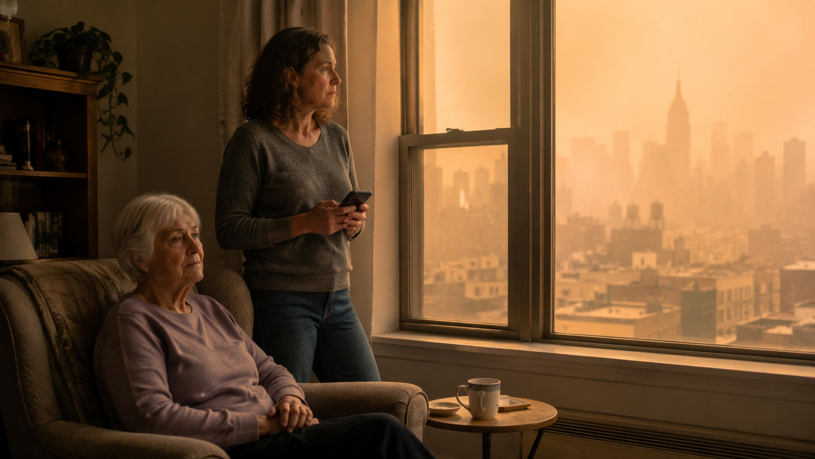 How long does wildfire smoke affect seniors in NYC?