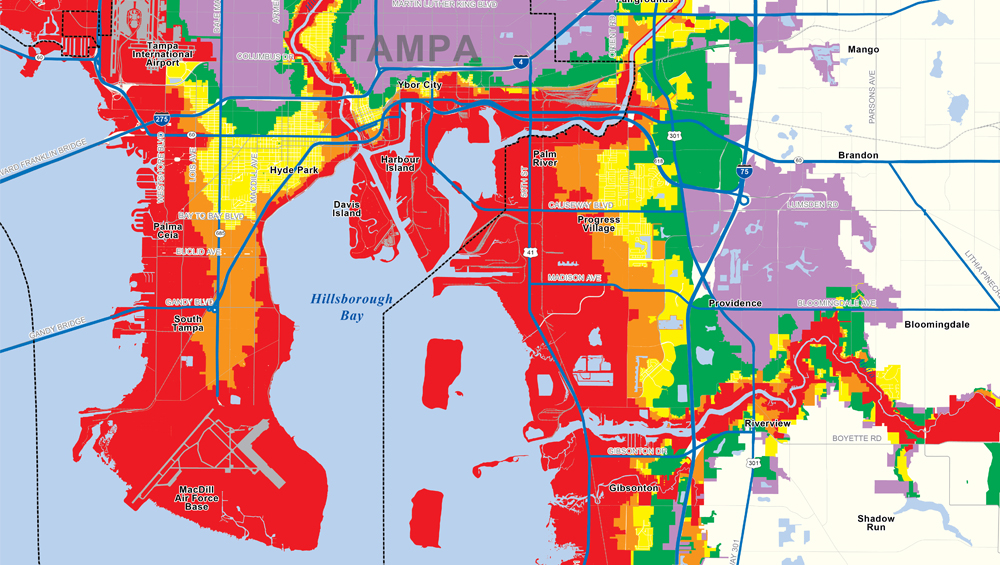 Side-by-side official comparison of hurricane evacuation zones and FEMA flood zones for the same area