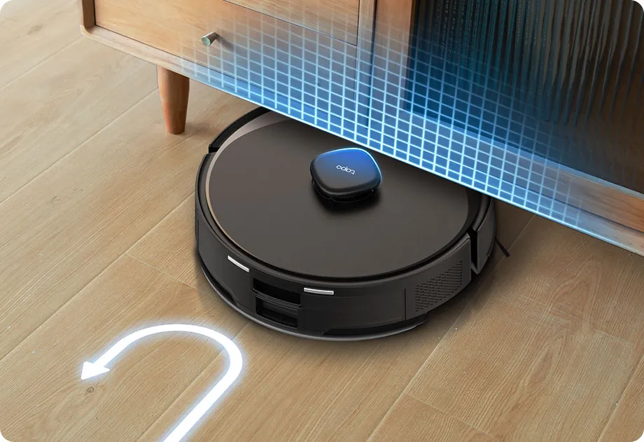 TP-Link Tapo RV30 Max Plus robot vacuum and mop with white auto-empty dock